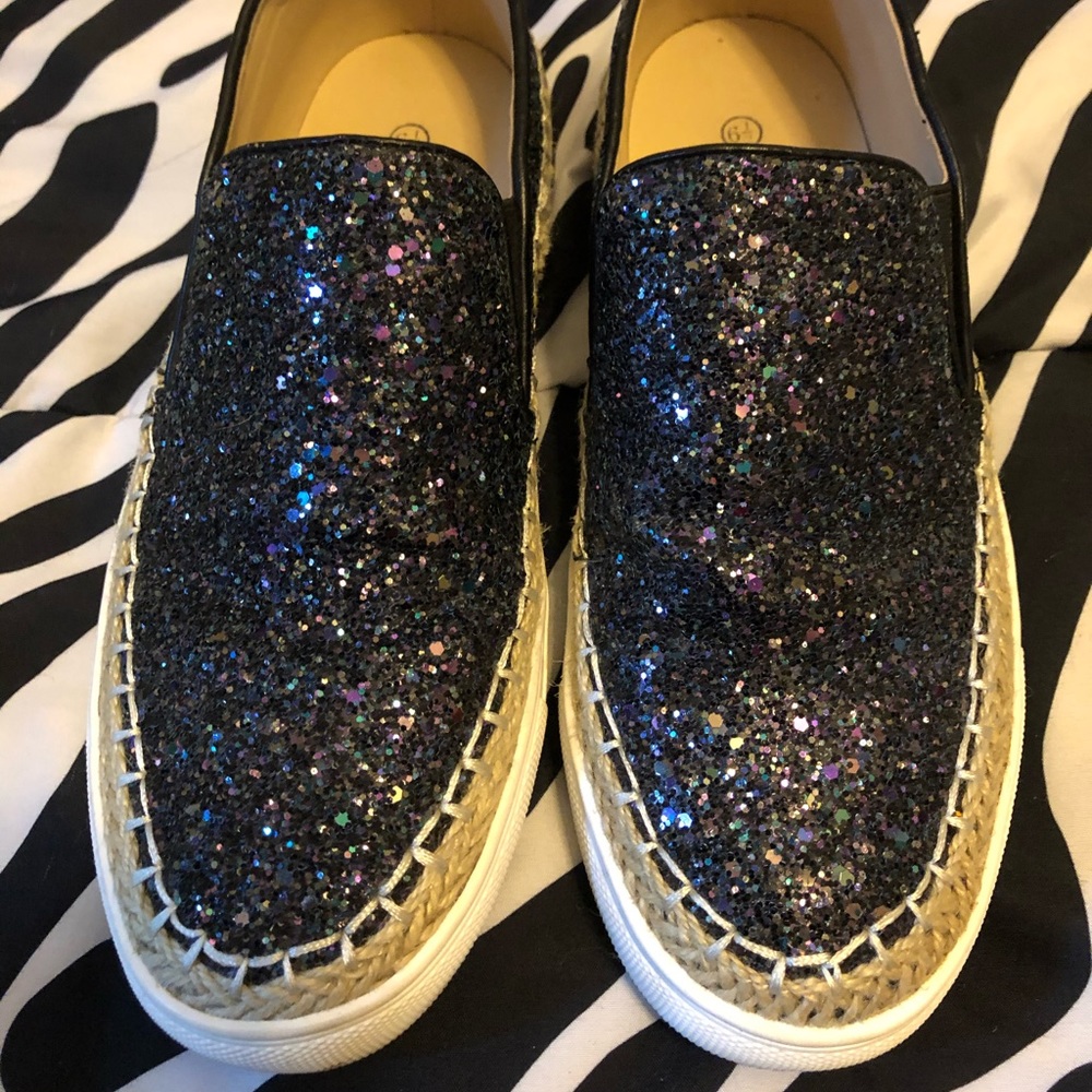 Glitter slip on sneakers